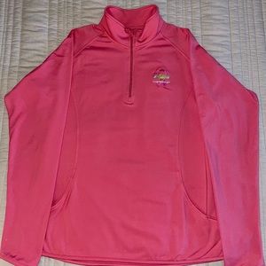 Sport-Tek Ladies Stretch 1/2-Zip Pullover, Pink, Customized Breast Cancer Logo